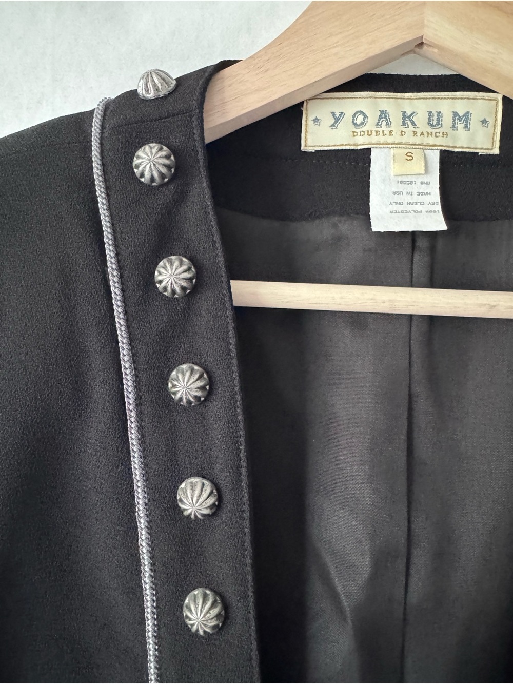 Double D Ranch Yoakum Black Concho Western Jacket Small Made USA - Picture 3 of 10